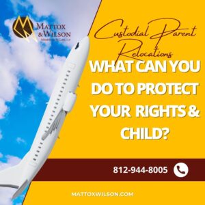 airplane with a message about custodial parent relocation